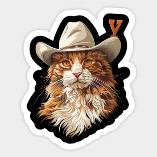 Cat Cowboy Purrfectly Wild West Sticker